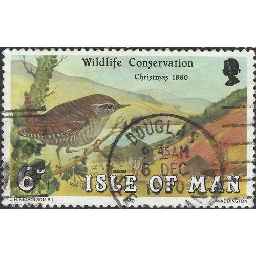 ISLE O MAN, CHRISTMAS, Wren, brown 1980, 6p