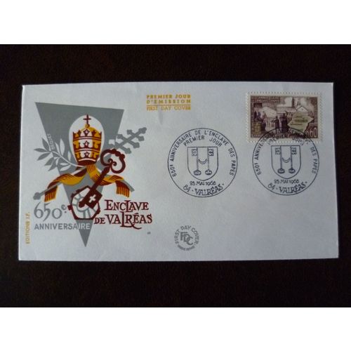 France 1968 Anniversary of Papal Enclave FDC stamp Valreas SG1797