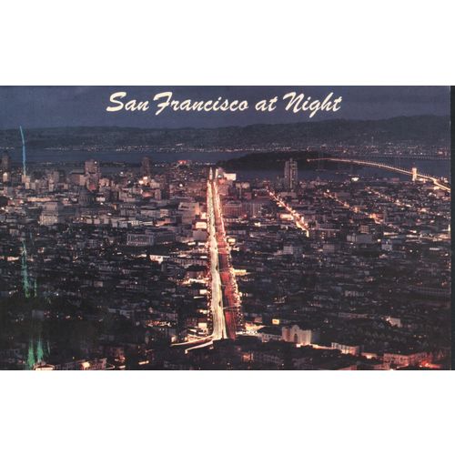 USA Postcard - San Francisco At Night, California
