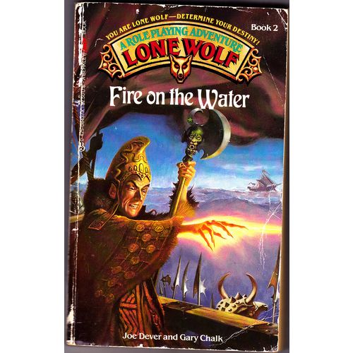 Lone Wolf #2 - Fire on the Water by Joe Dever 1985 Paperback Book - Good