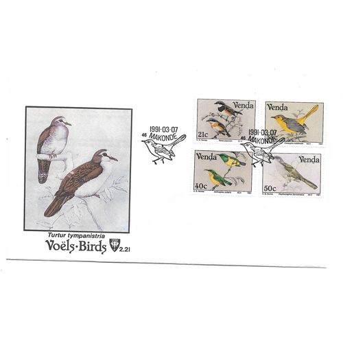 SthAfrica.Venda.Birds set of 4.First Day Cover.Mar20