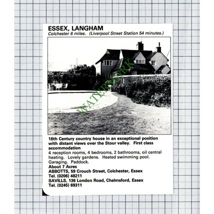 C7847) Langham Essex - 1981 Cutting