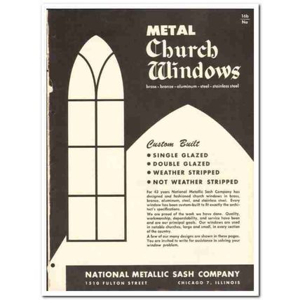 National Metallic Sash Company 1955 vintage window catalog church