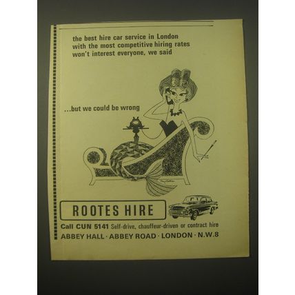 1966 Rootes Hire Ad - The best hire car service in London