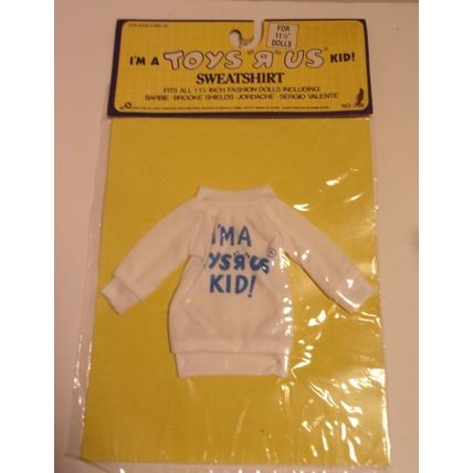 White "I'm A Toys R Us Kid" Sweatshirt For Barbie and 11 1/2" dolls New In Pkg
