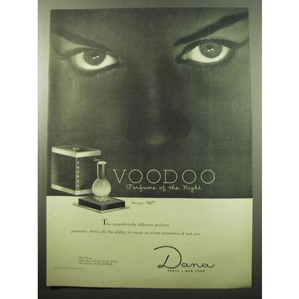 1950 Dana Voodoo Perfume Ad - Voodoo perfume of the night