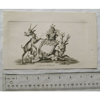 1790 engraving - coat of arms - Lovel & Holland