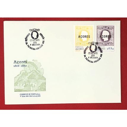 ZAYIX - 1980 Azores - Portugal FDC - Stamps on Stamps