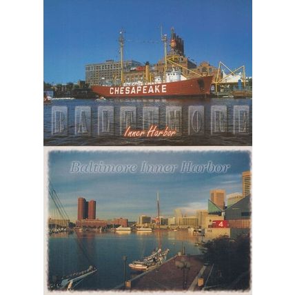 Chesapeake Ship Visits Baltimore Harbour Power Plant USS Constellation Postcard