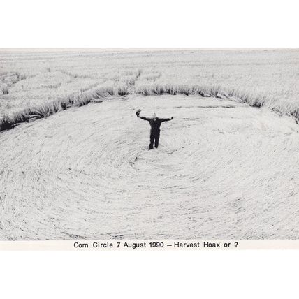 Corn Circle Basingstoke Hampshire 1990 Harvest Hoax Postcard
