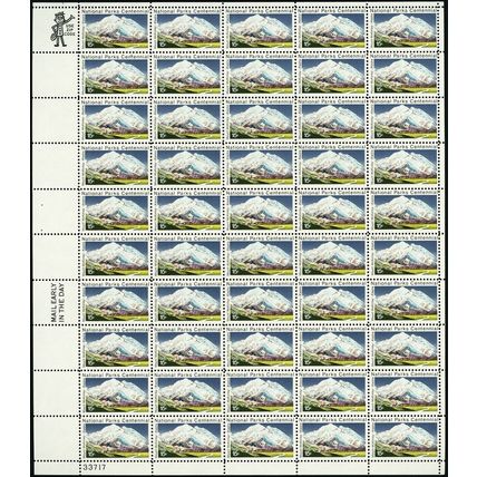 Mount Mckinley Sheet of Fifty 15 Cent Postage Stamps Scott 1454