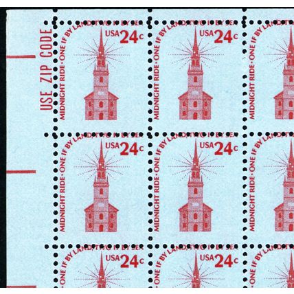 1603, MNH 24¢ Misperfed Part Sheet of 60 Stamps Freaky Error - Stuart Katz