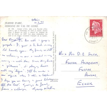 Postcard Épopée de Jeanne d’Arc en Val de Loire, France