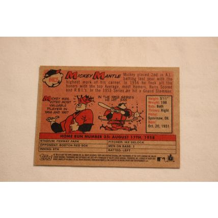 Mickey Mantle 2007 Topps Hertitage 1958 AMERICAN LEAGUE HOME RUN CHAMPION #35