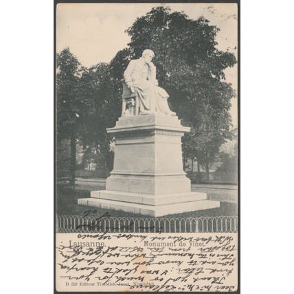 Monument de Vinet, Lausanne, 1905 - Jacot CPA