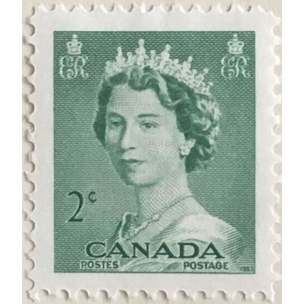 Canada 1953 Queen Elizabeth II 2c Green Mint MM SG 451 postage stamp