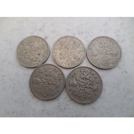 UK/GB - 15 differently dated - Elizabeth II -6d (six pence) coins -1953/1967 #2