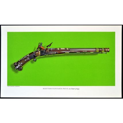 SCOTTISH FLINTLOCK PISTOL 1963 Ronald Paton firearms PRINT
