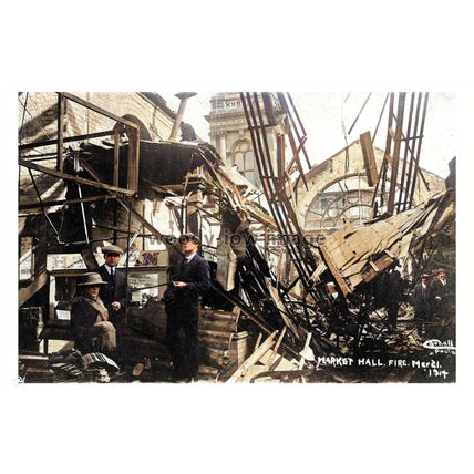 ptc4865 - Yorks - Remains after 1914 Harrogate Market Hall Fire - print 6x4