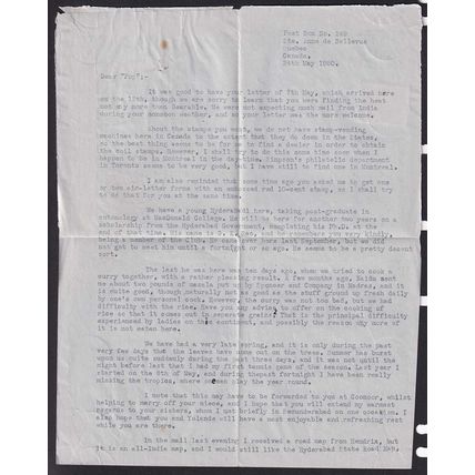 Canada KGVI 1950 Gardenvale Quebec Canada to Secunderabad India Postal History
