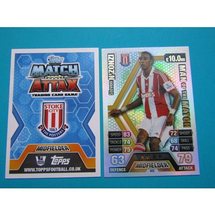 405. Steven N`Zonzi - MOTM - Stoke City - Match Attax 2013/14 Football Card EF1
