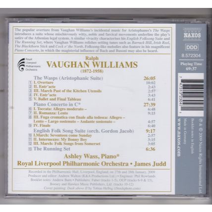 Vaughan Williams : Piano Concerto. The Wasps. English Folksong Suite.