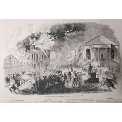 The Great Fire At Portland, Maine - 1852 .. Gleason's Pictorial
