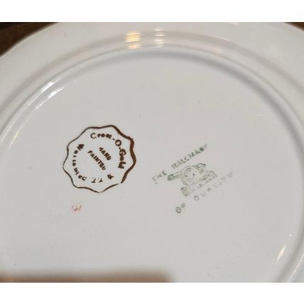 22K GOLD NIAGARA FALLS 7 1/2” SOUVENIR PLATE Hand-Painted Crest-O-Gold FILIGREE
