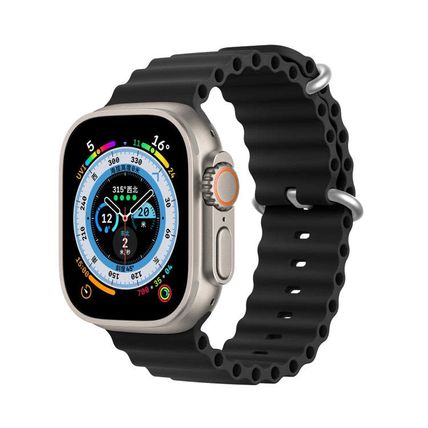 DUX DUCIS Sea Wave Silicone Watch Band For Apple Watch, Series 8&7 45mm / SE 2&6