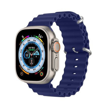 DUX DUCIS Sea Wave Silicone Watch Band For Apple Watch, Series 8&7 45mm / SE 2&6