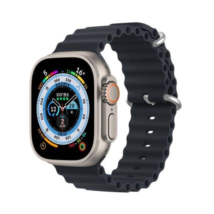 DUX DUCIS Sea Wave Silicone Watch Band For Apple Watch, Series 8&7 45mm / SE 2&6