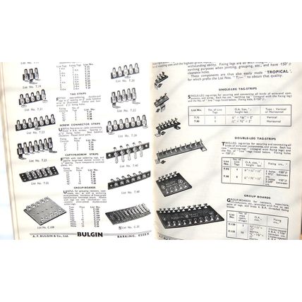 Bulgin Catalogue 1954 to 1955 See What Your Vintage Valve Hi-Fi is Made From