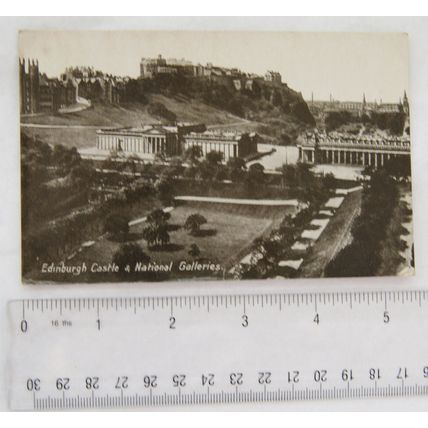 1920 postcard Edinburgh Castle & National Galleries