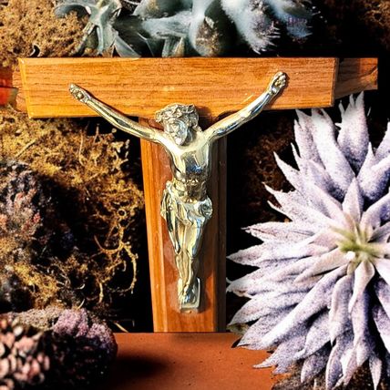 VTG Wood Religious Catholic Last Rites Sick Call Cross Crucifix DD21