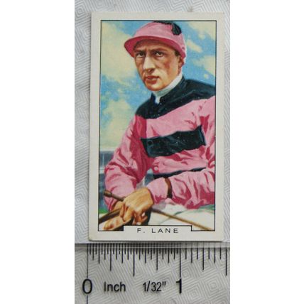 1936 Gallaher Famous Jockeys No. 41 F. Lane