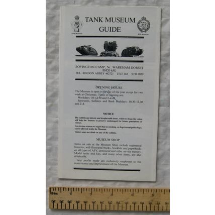Vintage leaflet: Tank Museum Guide