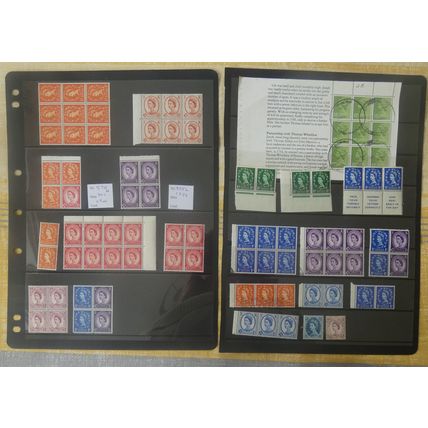 GREAT BRITAIN WILDINGS MINT ANMD USED BLOCKS PAIRS AND SINGLES