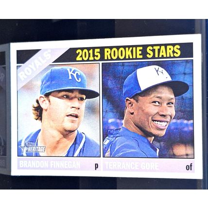 BRANDON FINNEGAN/TERRANCE GORE 2015 TOPPS HERITAGE ROOKIE BASEBALL CARD #424