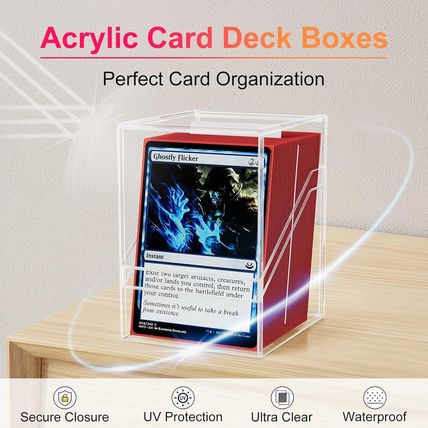 Card Deck Box with Portable Case, 6 Pack Clear Commander Deck Box with 6 Divider