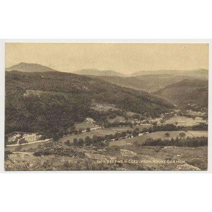 BETTWS-Y-COED from MOUNT GARMON early 20th C. RPPC PHOTOCHROM 5377