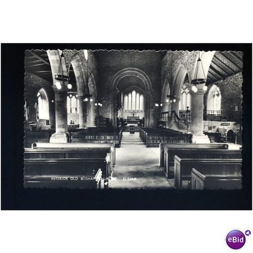 Sussex BOSHAM Church Interior Postcard by Norman (D14849)