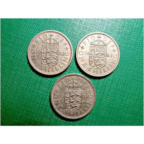 1962 1963 1964 Shillings Coins Date Run Q Elizabeth II UK