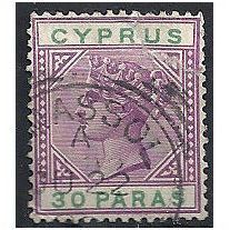 Cyprus 1896 SG41 30 Paras Bright Mauve & Green Fine Used . ..