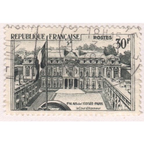 France 1957 - SG1353a - 30fr green - Palais De L'Elysee, Paris - used 2