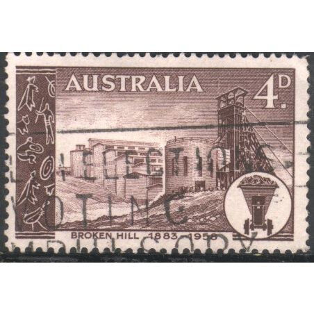 Australia 1958 - SG305 - 4d brown - Silver Mine, Broken Hill - used
