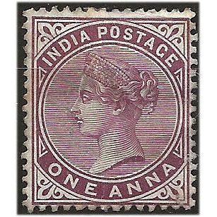 India 1882 SG88 1a Brown-Purple Mounted Mint . ..