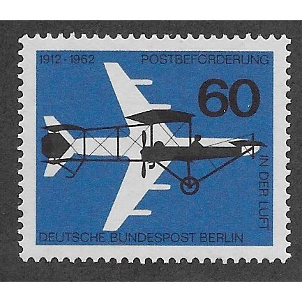 BERLIN -1962 M/M 60pf '50TH ANN OF AIRMAIL TRANSPORT' (EBID63-242)