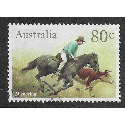 AUS 1986 80c 'HORSES' FINE USED (EBID68-043)