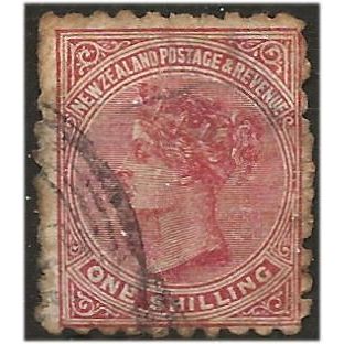 New Zealand 1897 SG245 1/- Red-Brown Perf 11 Good Used . .. .