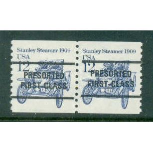 2132a 12c Stanley Steamer Very Fine MNH Dry Gum Gap Pair PreCnx W0389